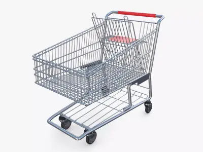 Shopping cart v7 Low-poly 3D model