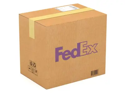 Fedex Cardboard Box Low-poly 3D model
