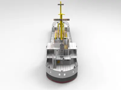 Cargo Ship Historical Low-poly 3D model