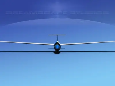 Venture Sailplane Low-poly 3D model 7