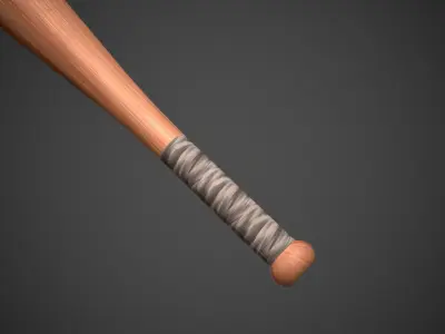 Cartoony Baseball Bat  Low-poly 3D model
