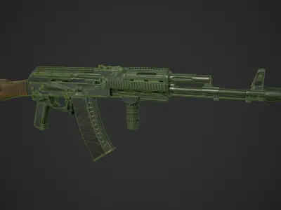 AK-74 Rifle Low-poly 3D model