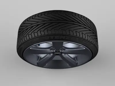 Audi A5 8T wheel with tire Low-poly 3D model
