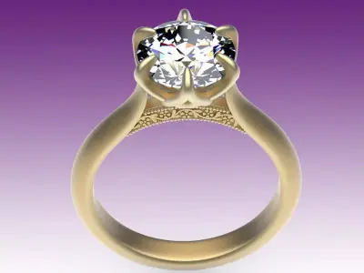 Ring Engagement Floral Design 3D print model