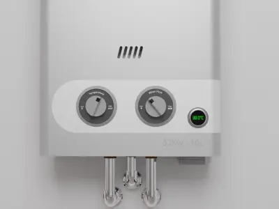 Gas water heater 3D model
