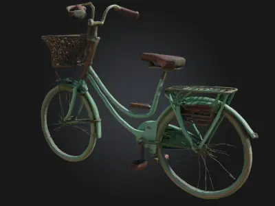  Vintage Bike  A Nostalgic Ride in Retro Colors 3D model