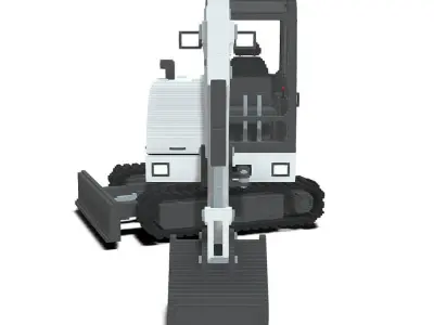 Voxel Bobcat Excavator Low-poly 3D model