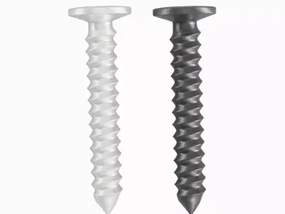 Aluminium Screw Set Low-poly 3D model