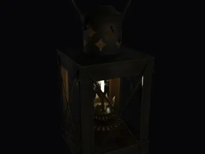 Kerosene Lamp Low-poly 3D model