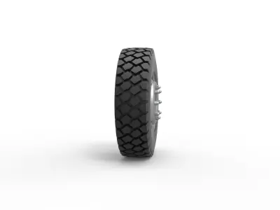 Military truck wheel Scale 1 to 25 3D print model