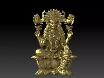 GAJA LAKSHMI ELEPHANT LAKSHMI 3D print model