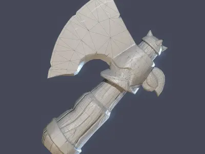 Stylized Axe Low-poly 3D model 11