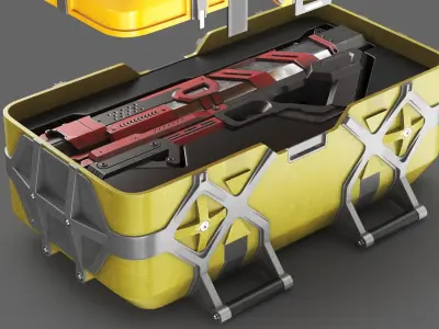 Detailed Sci Fi Container 3D model