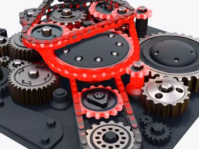 Overheated Gear Mechanism M1 3D model