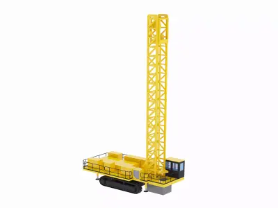 Drill Rig Mining D6420 Simplified Low-poly 3D model