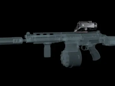 Tactical rifle scope Sig sauer BRAVO4 Low-poly 3D model