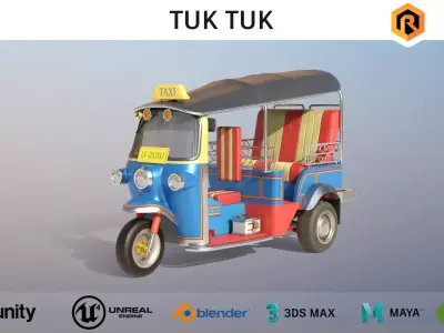 Tuk Tuk - Low-poly 3D model purchase