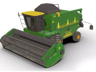 Combine truck Low-poly 3D model buy