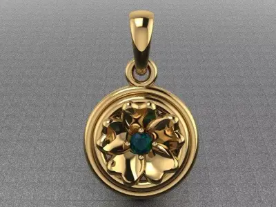 Flower Pendant 3D print model 6
