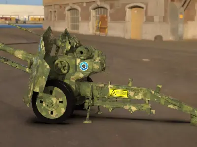 Artillery gun 3D model