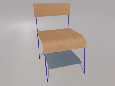 Home Vintage Industrial Classic School Chair Free 3D model