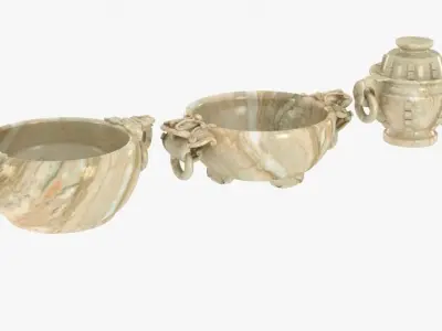 Old historic chinese vases  3D model