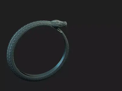 snake  ring ouroboros 3D print model