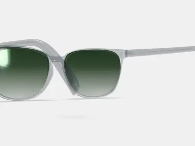 Esme Low Bridge Fit Sunglasses in Crystal 3D model