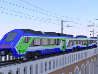 Viaduct with Hitachi HTR 412 3D model