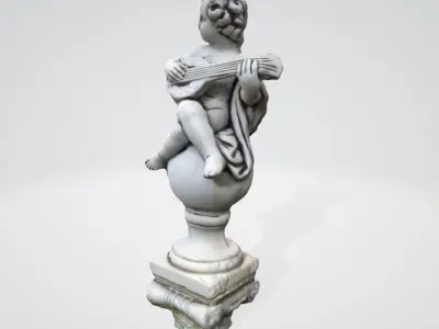 monument13 statue of cupid with guitar 3D model