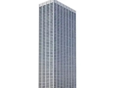 Retro White Office Building 3D model