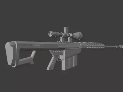 sniper Barrett cal Low-poly 3D model