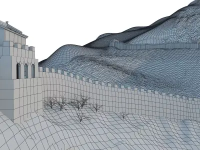 The Great Wall in winter 3D model