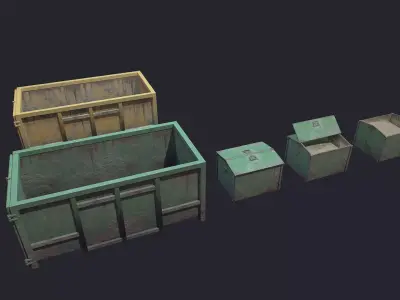 Container Dump Low-poly 3D model