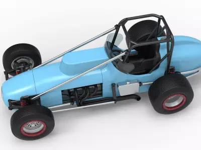 Dirt Silver Crown Champ car Scale 1 to 25 3D print model