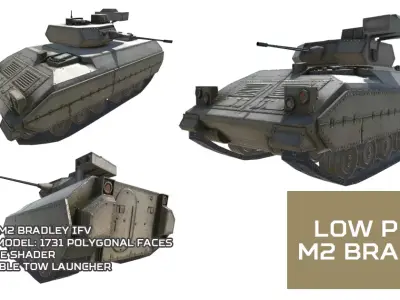 Low Poly M2 Bradley Low-poly 3D model
