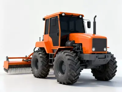Terra-Sweep Heavy Beach Groomer Tractor Low Poly 3D Model Low-poly 3D model