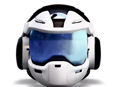 SciFi Helmet Futuristic Headgear Low-poly 3D model purchase