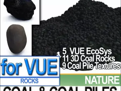 Coal Rocks and Piles VUE EcoSystem 3D model