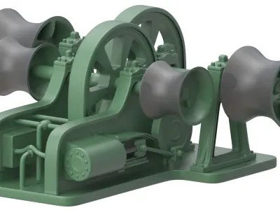 Titanic Steam Winches and Hatch 3D model