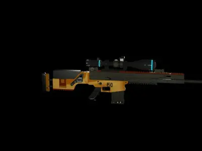 multi caliber gun Low-poly 3D model