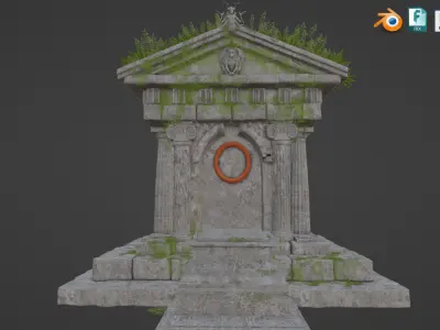 Abandoned Greek Temple - Ancient Architecture Low-poly 3D model