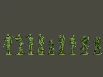 American soldiers ww2 Bundle Pack 3D print model