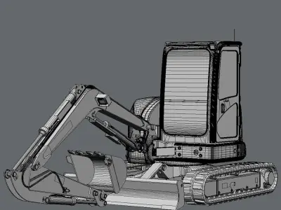 Mini Excavator Hitachi ZX55U 3D model