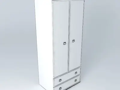 Indiana Red Pine Wardrobe 3D model