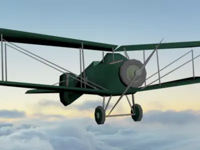vintage Airplane k502  Low-poly 3D model