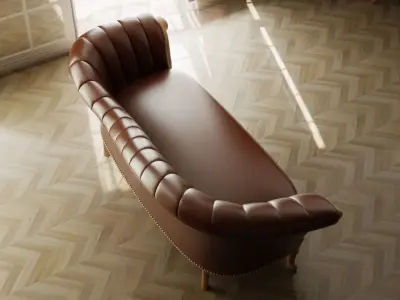 Furniture Sofa Chaise Lounge Low-poly 3D model