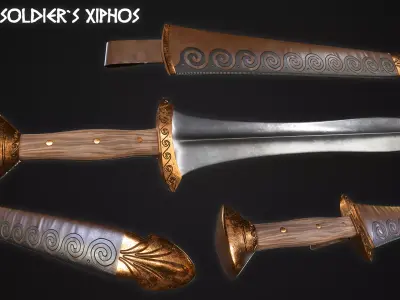 Athenian Soldiers Xiphos Low-poly 3D model