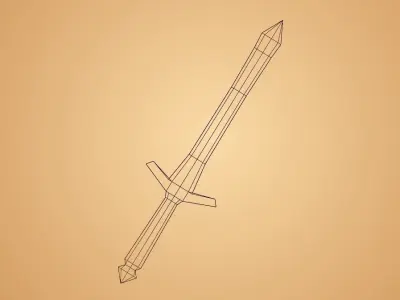 Stylized Hand-painted Sword Low-poly 3D model purchase