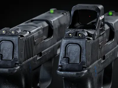 Sig Sauer P365 XMACRO Game-ready Low-poly 3D model